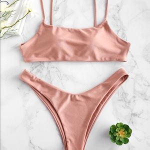 ZAFUL Shiny Strappy Bralette Bikini Set (UNWORN)